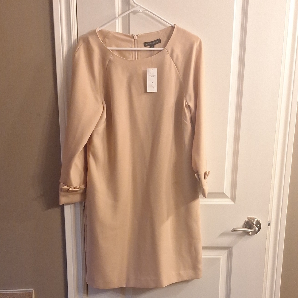 Banana Republic Elegant Blush Long Sleeve Dress